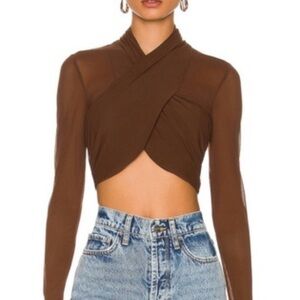 Brown bardot top from revolve
